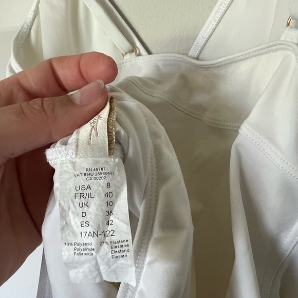 Gottex White V-Neck One Piece Swimsuit Bathing Suit - Picture 6 of 7